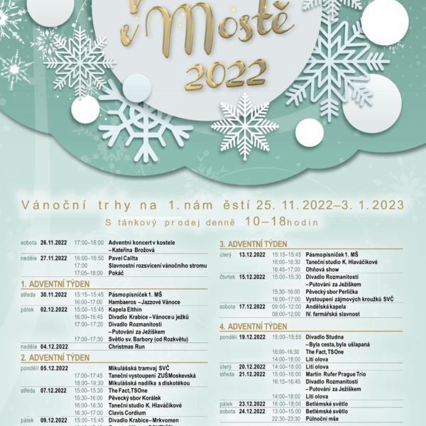 Plakát Vánoční trhy v Mostě 2022